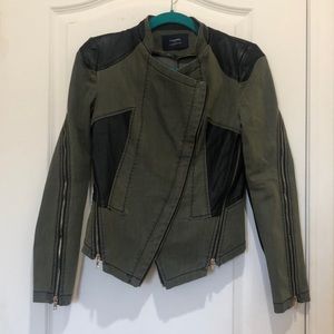 Denim + Leather Moto Jacket